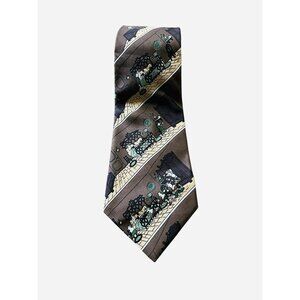 New Vintage Gino Pompeii Silk‎ Tie Handmade Italy Comic Retro 57 x 4.5